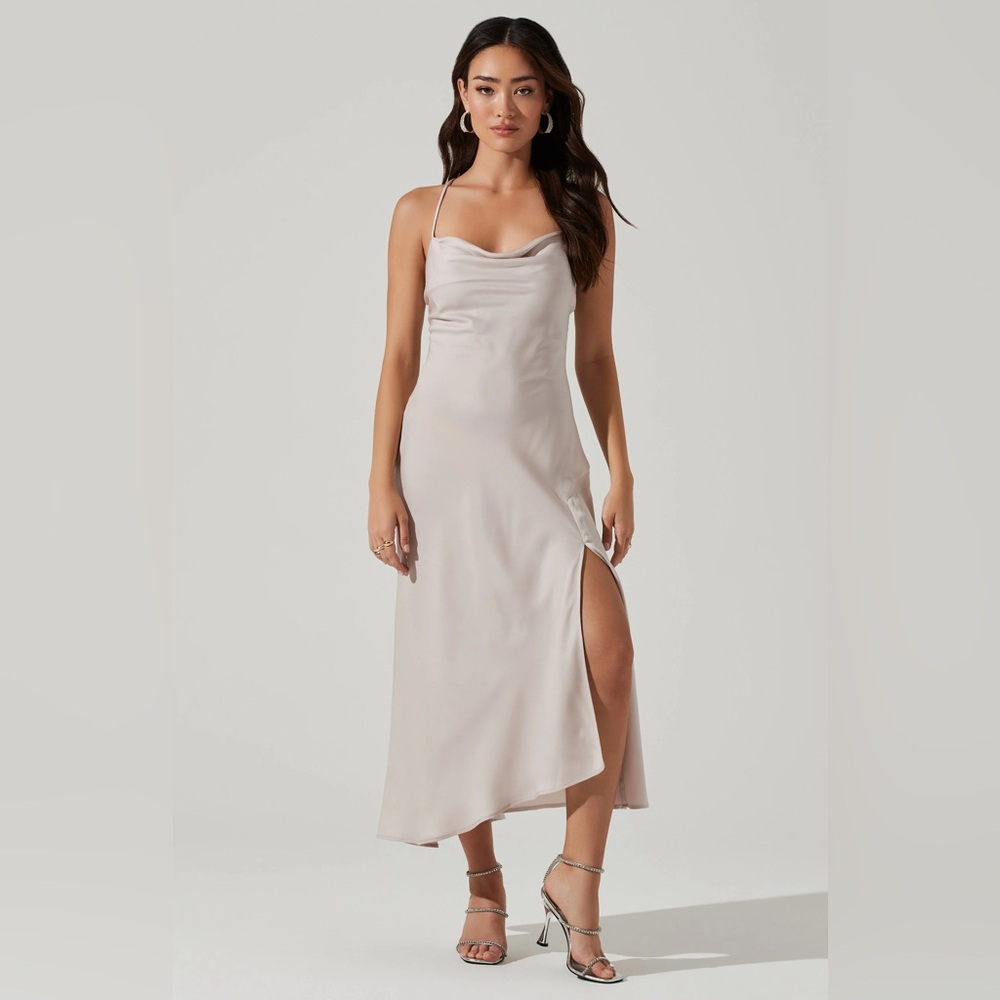 ASTR the Label Gaia Cowl Neck Midi Dress